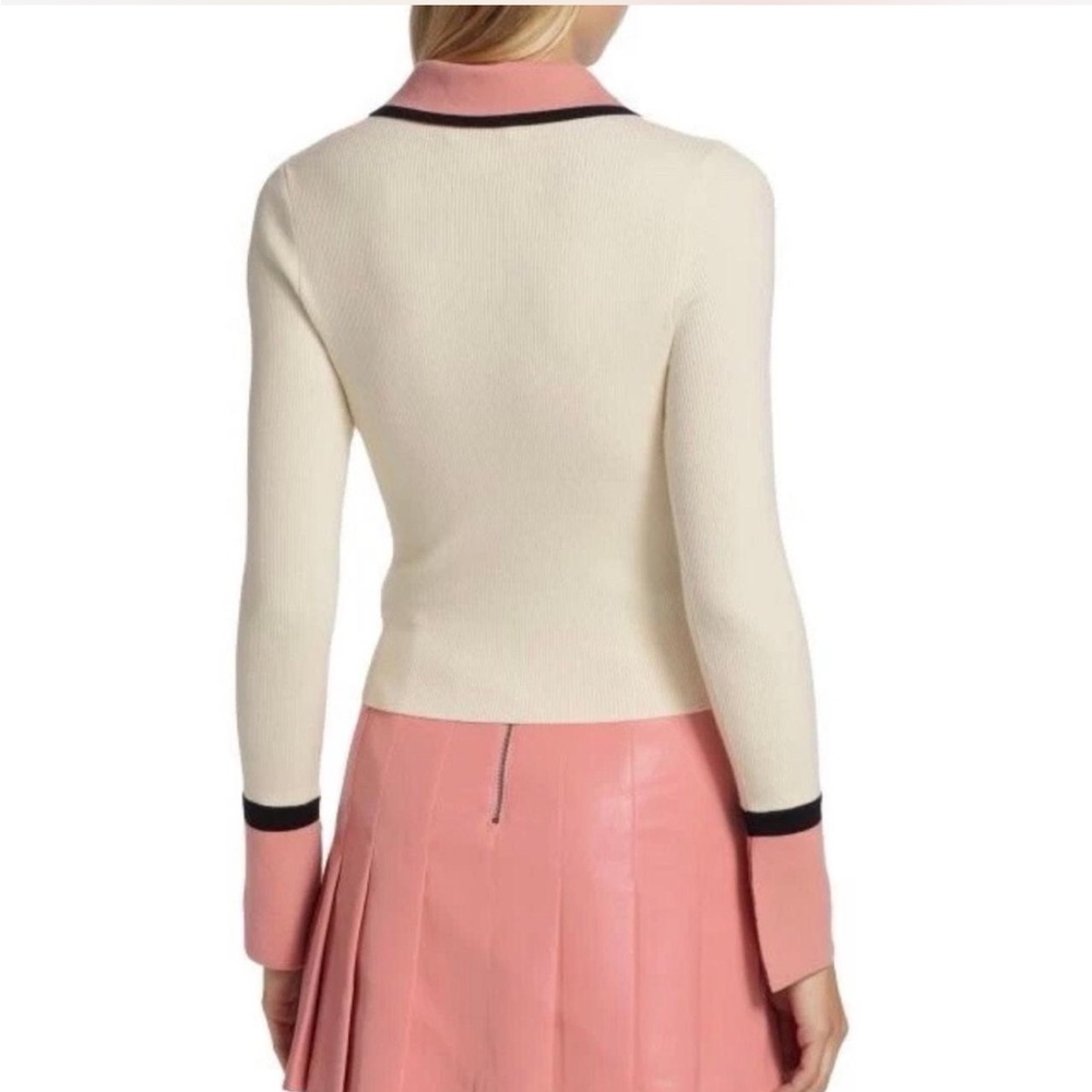 Alice + Olivia Pia Ribbed Knit Polo Sweater Size XS - Picture 2 of 13